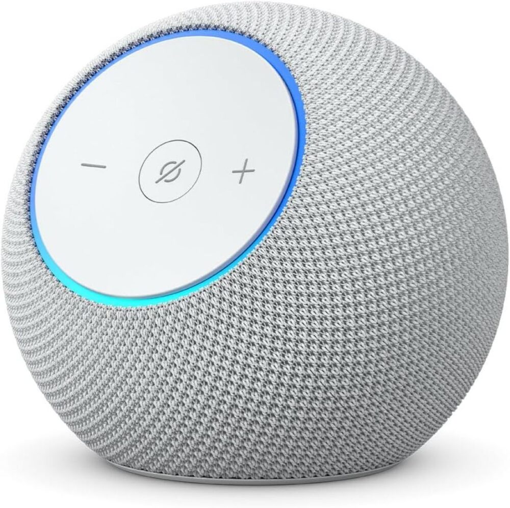 White spherical smart speaker