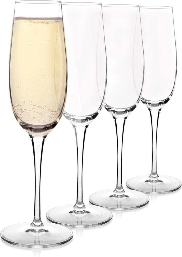 Crystal champagne flute glass set