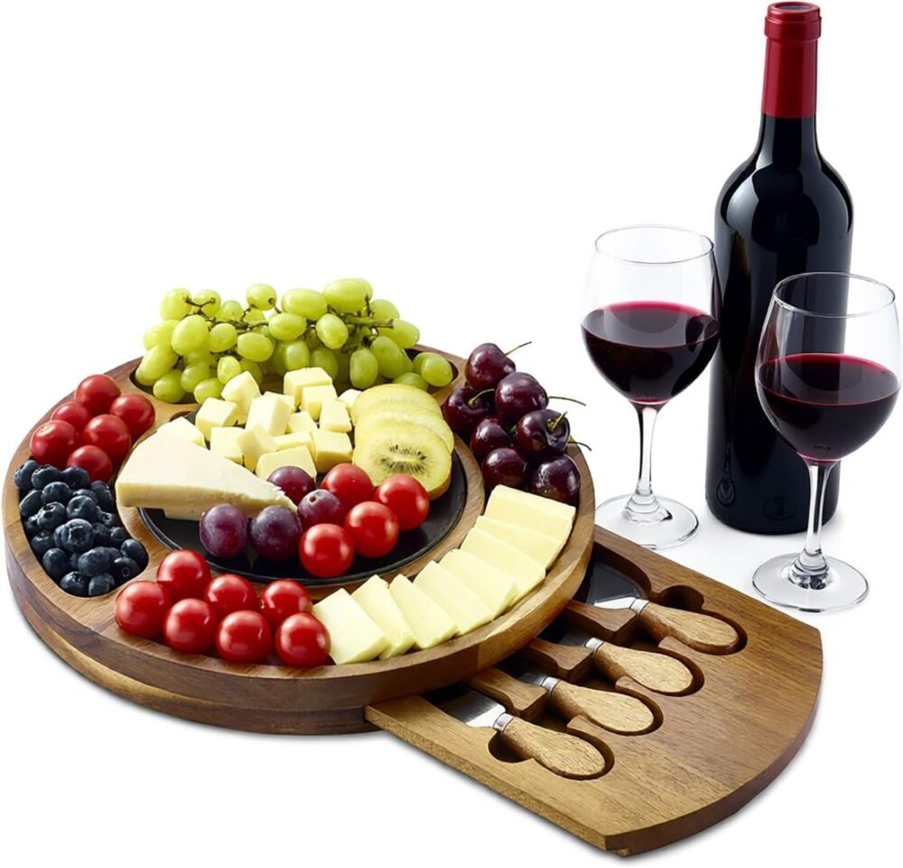 Round wooden charcuterie board