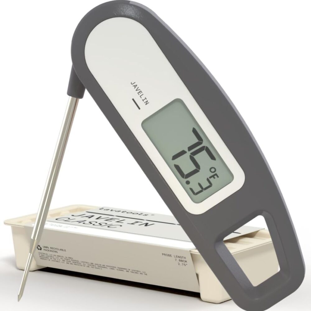 Grey digital folding food thermometer
