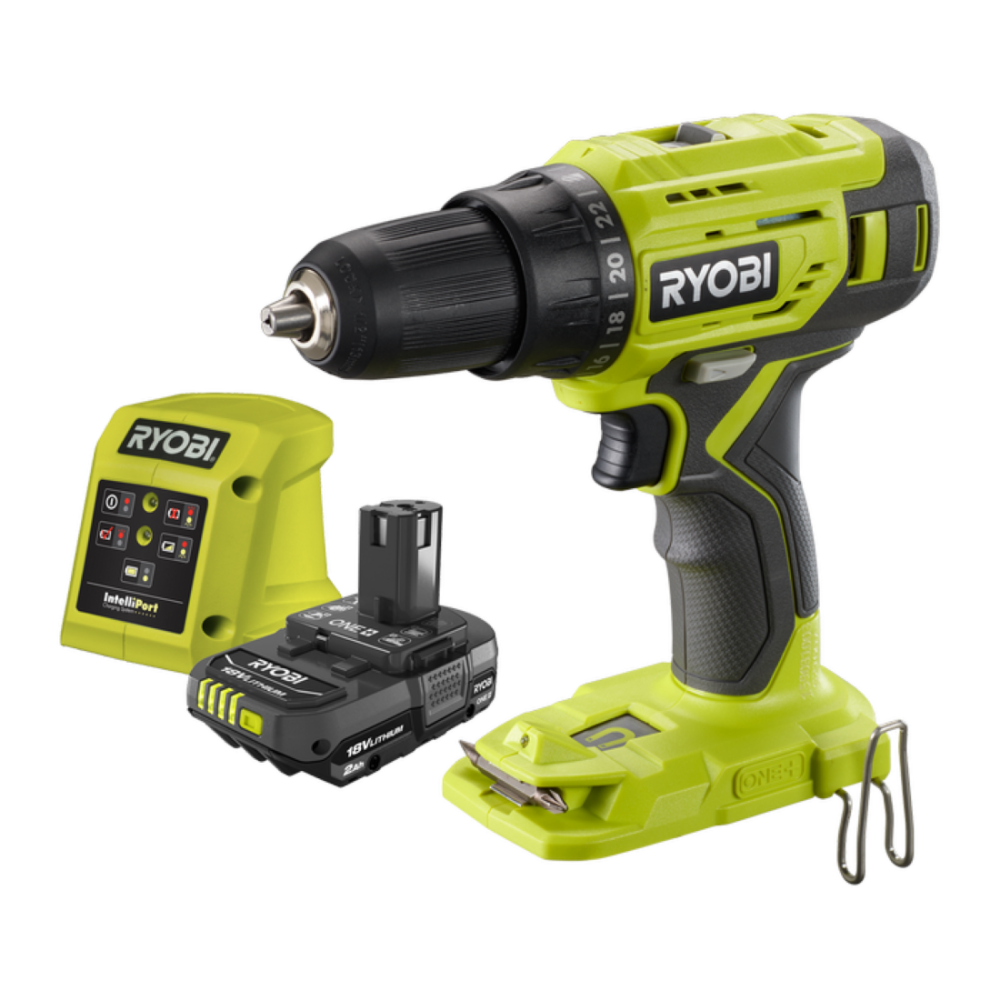 Ryobi cordless drill driver set with battery and charger