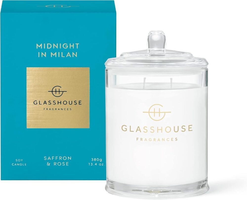 Glasshouse Fragrances scented soy candle