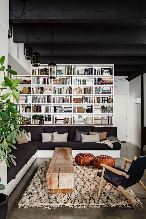 Black home library