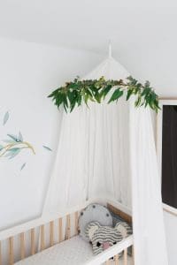 DIY nursery canopy with eucalyptus garland - Style Curator