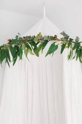 DIY nursery canopy with eucalyptus garland - Style Curator