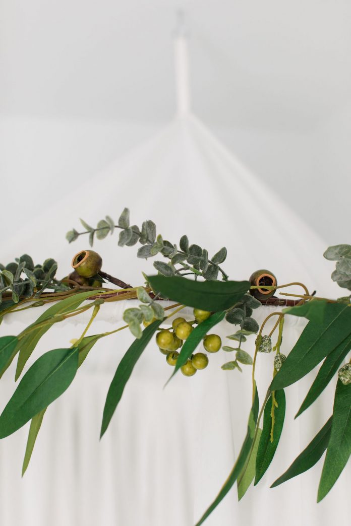 DIY nursery canopy with eucalyptus garland | Style Curator