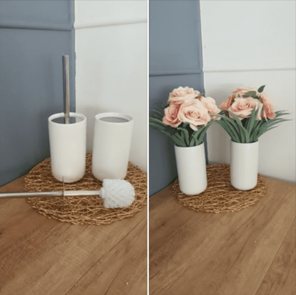 Toilet brush vase