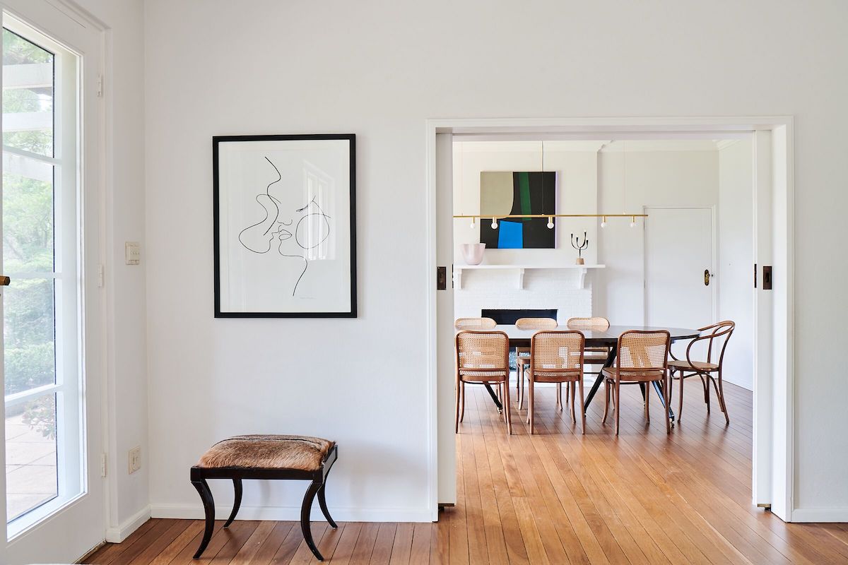 Dining room with Tallowwood flooring