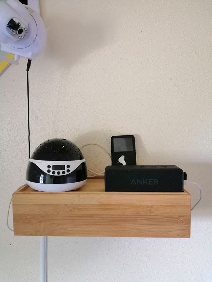 Bamboo drawer as floating shelf