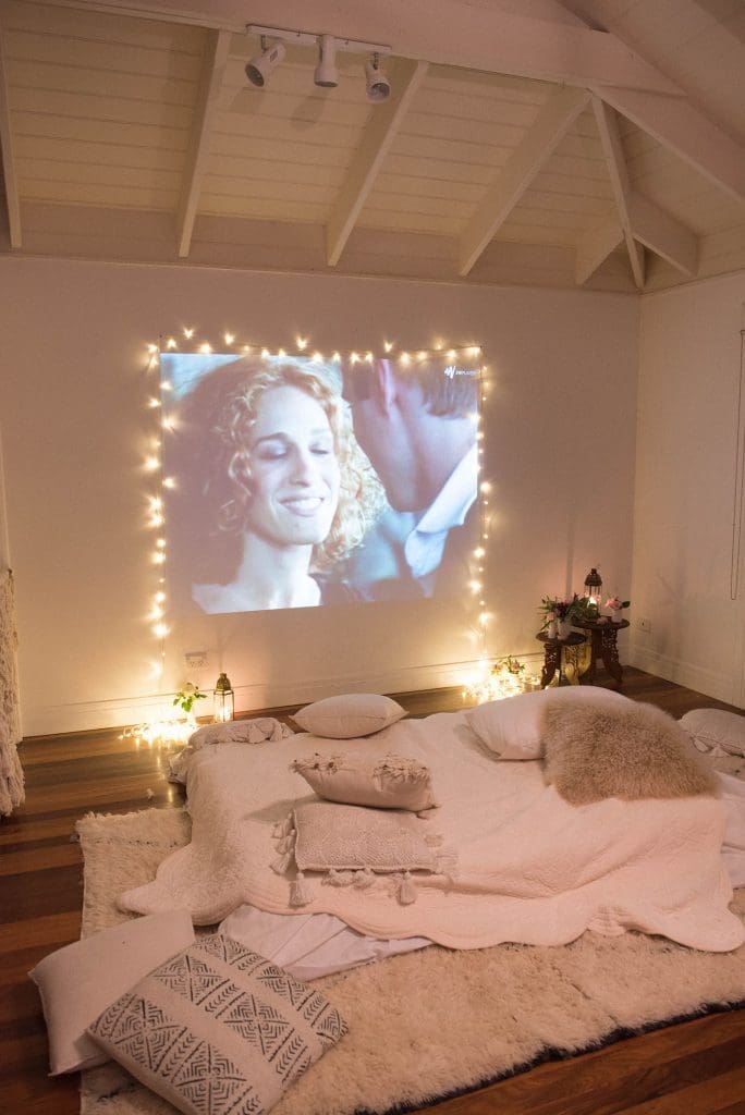 Cosy movie night at home