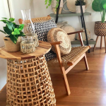 Woven side table