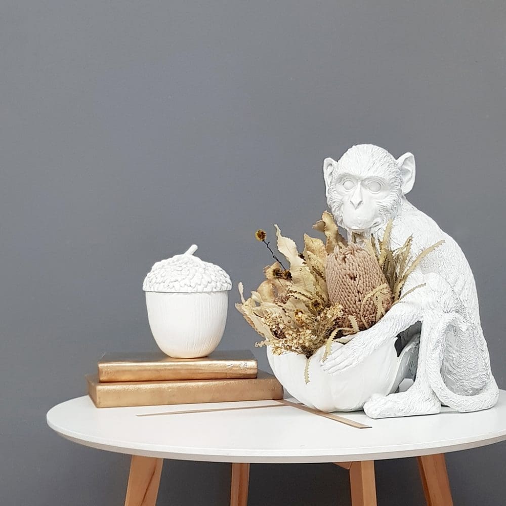 Monkey Bowl White with Acorn