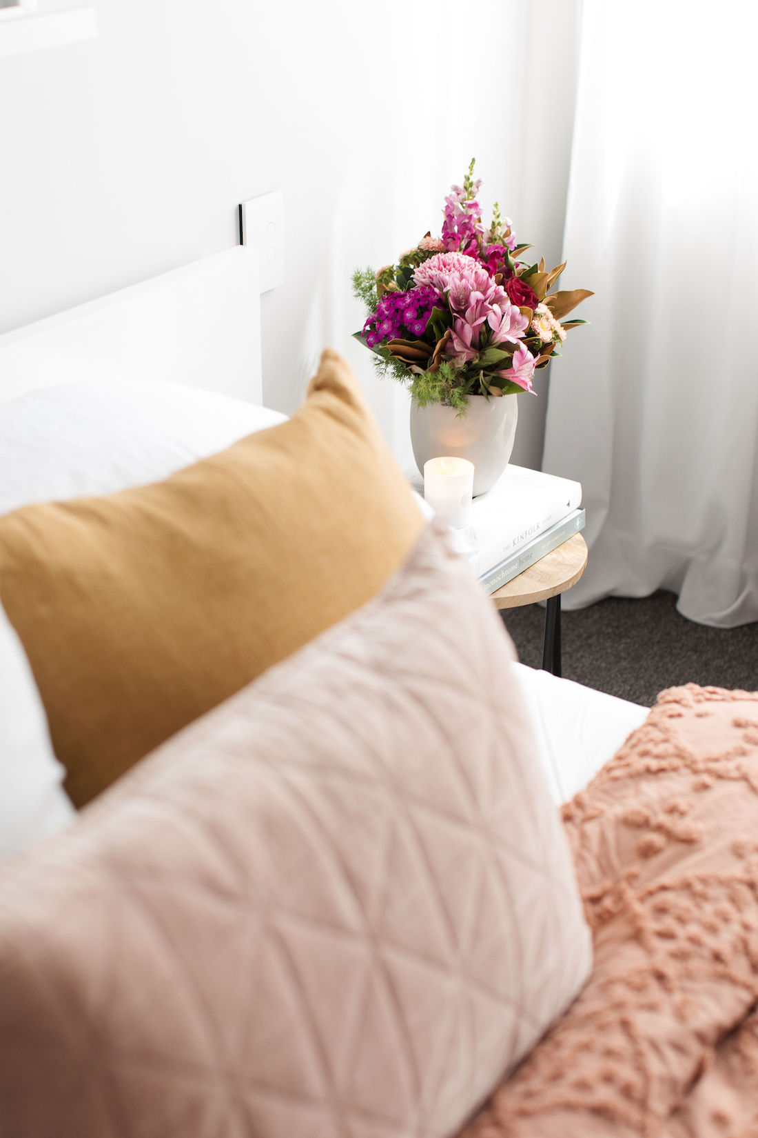 Use flowers to decorate your small rental apartment