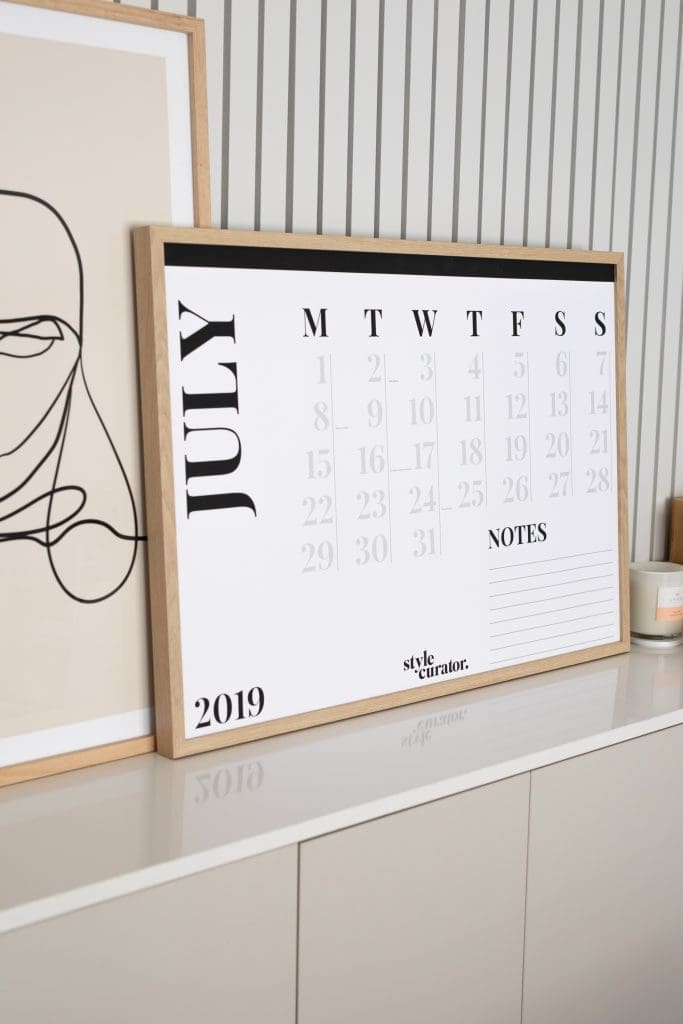 FREE minimalist A1 wall calendar - Style Curator