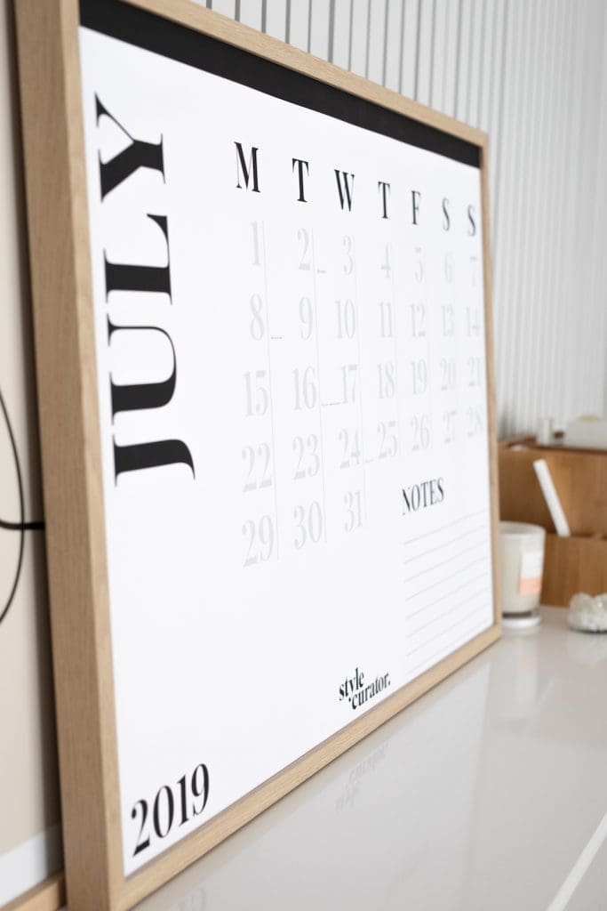 FREE minimalist A1 wall calendar - Style Curator