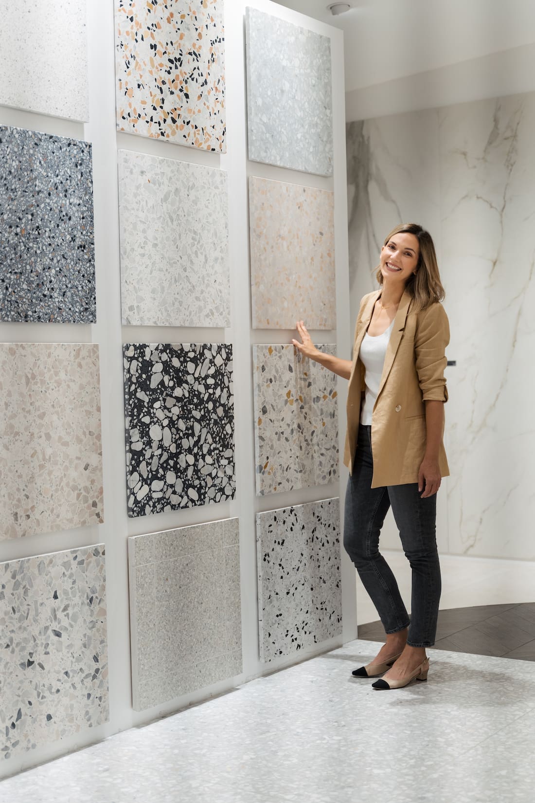 Real terrazzo tiles at Tile Republic