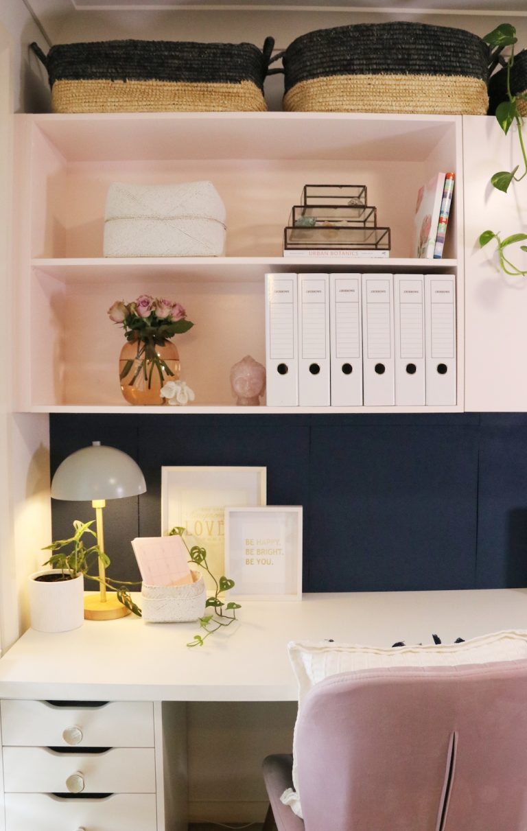 Styling home office using shelves