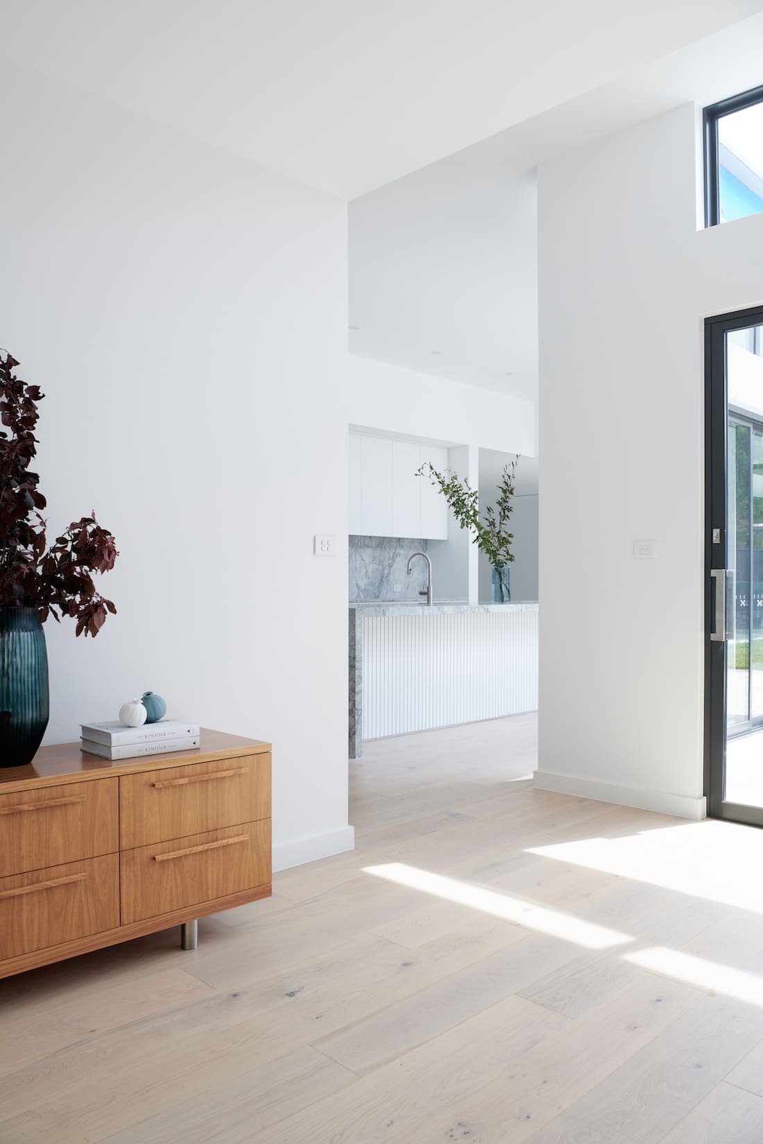 View through to kitchen from living room