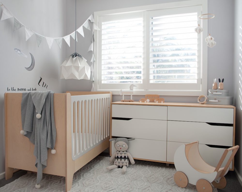 White and wooden nursery