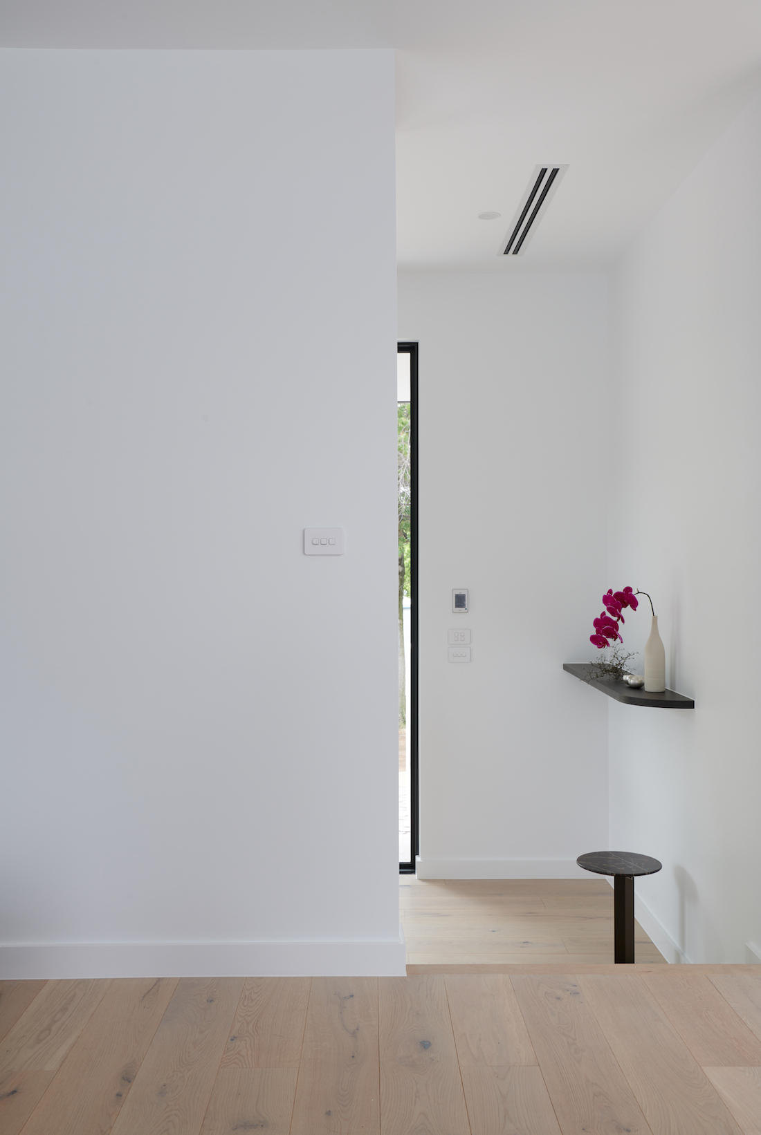 White walls hallway styling