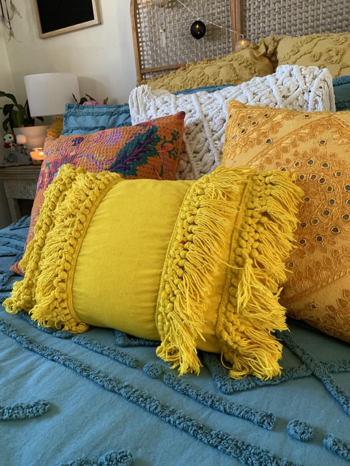 Turmeric dyed kmart boho cushion coolest Kmart hacks