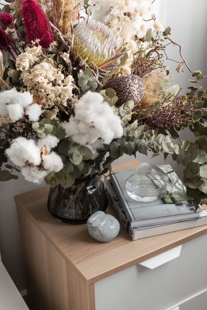 Dried floral arrangement