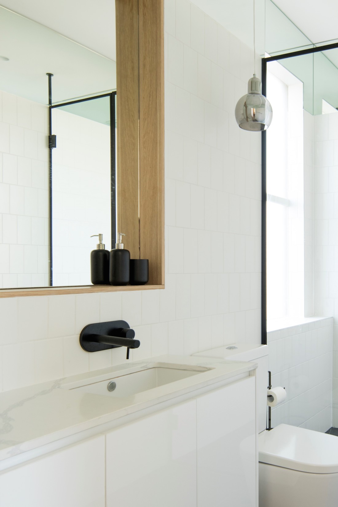 Ensuite features in tight heritage townhouse