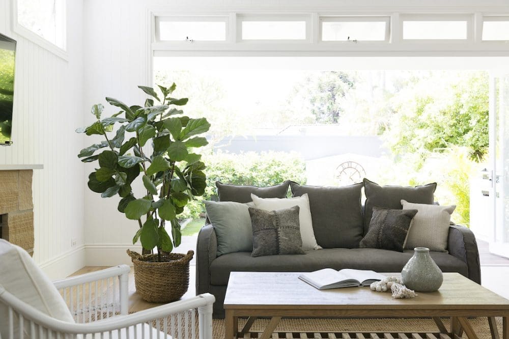 Grey and white tones lounge room