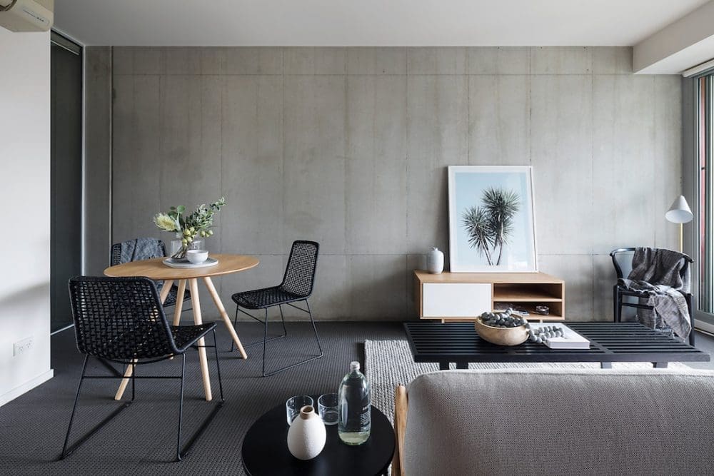 Concrete wall styling by property stylist_Emma Tobin