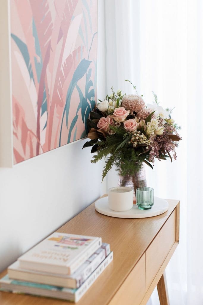 Coral artwork and vase interior trends