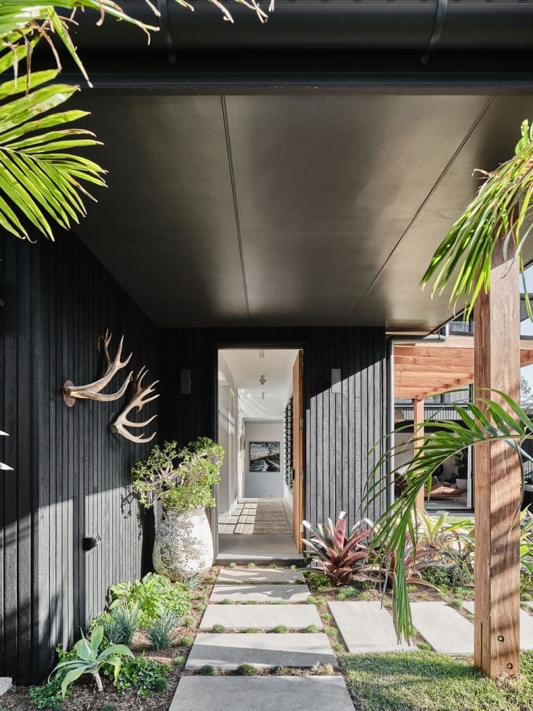 Black exterior of Barefoot Villa