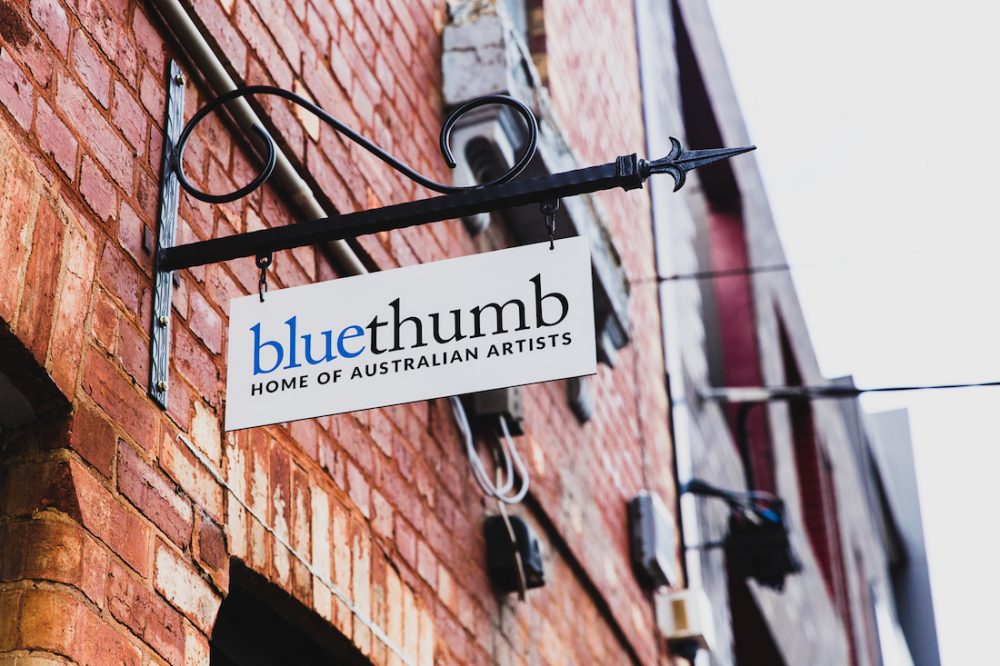 Bluethumb new gallery space sign