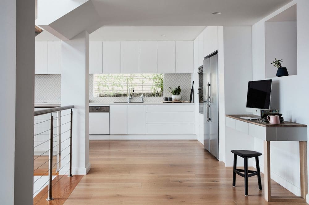 Kitchen and study styled by Oliver Myles in Burraneer home