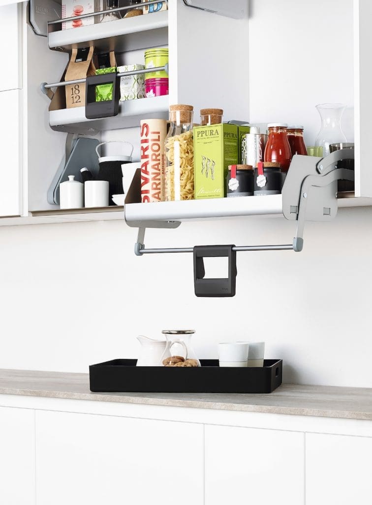 Pull down shelf kitchen storage solutions