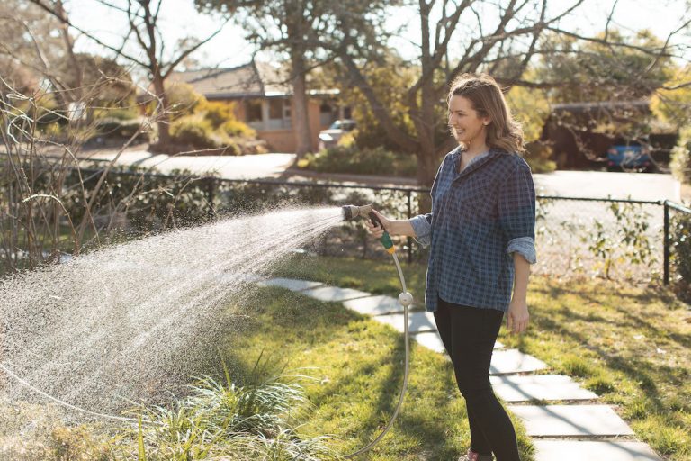 Watering garden