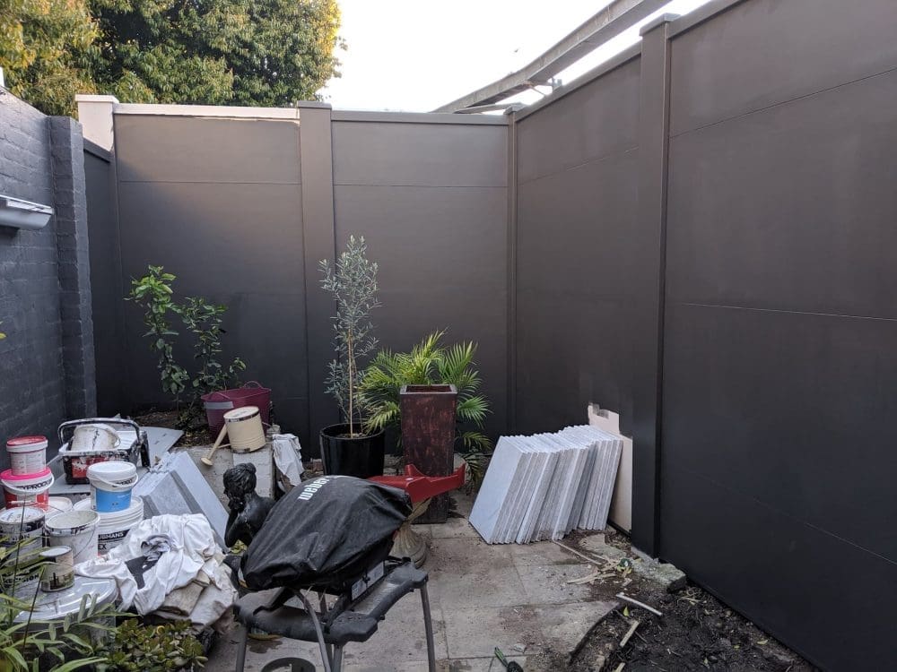 Courtyard progress with new fence