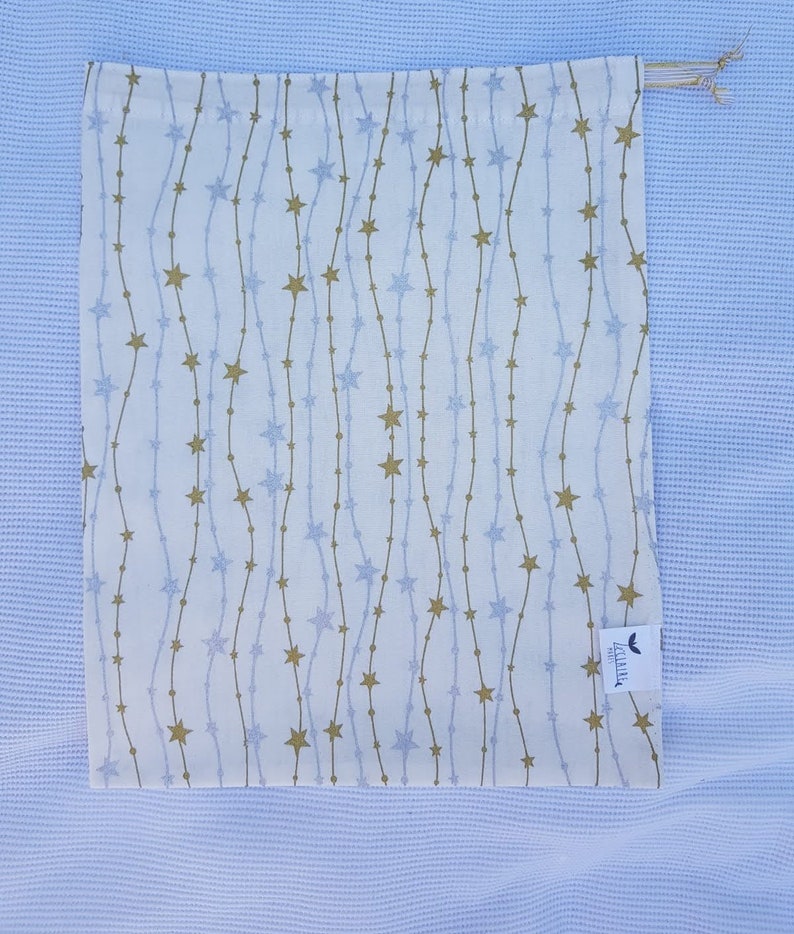 Sparkly star reusable fabric gift bag