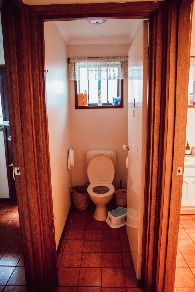 House of White bathroom before toilet