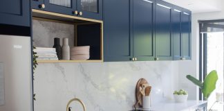 Blue kitchen cabinetry