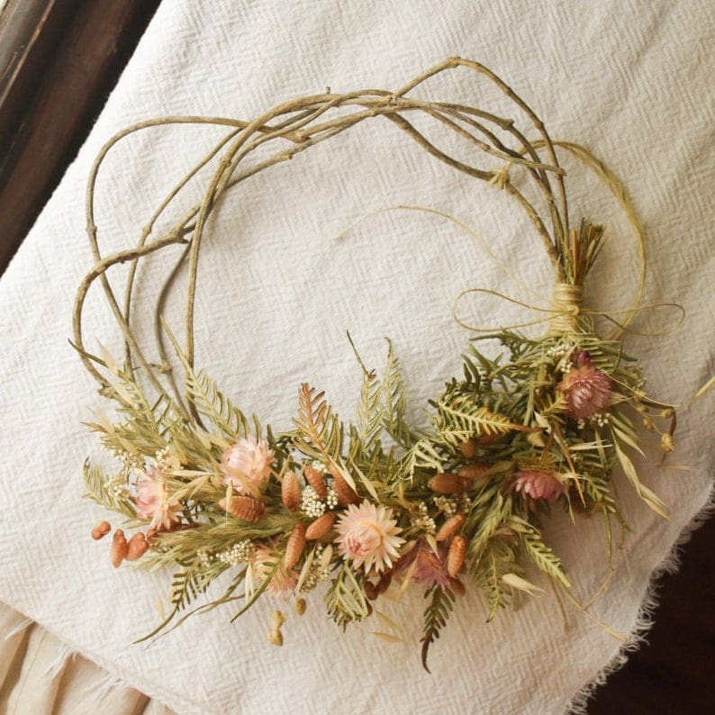 Dried floral wreath