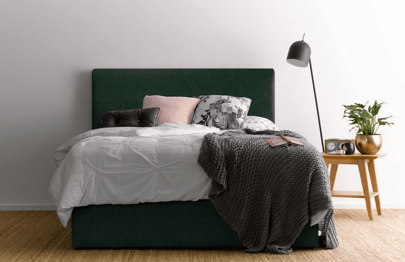 Green bed Billys Beds custom bedheads