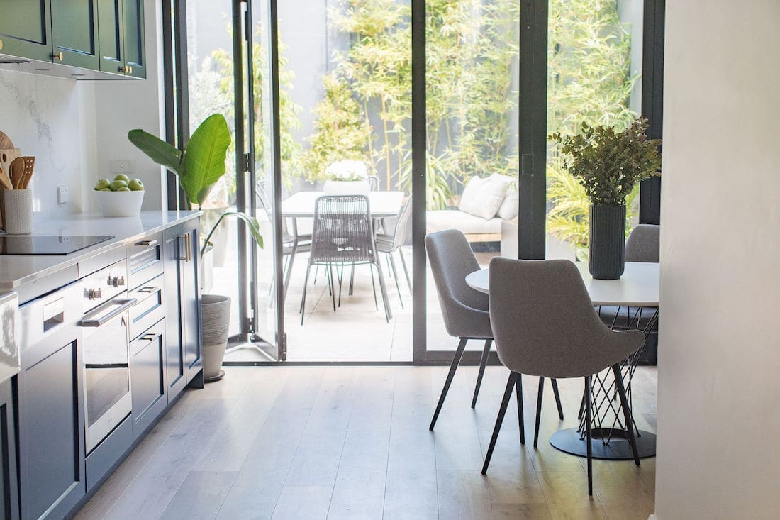 Open kitchen dining space