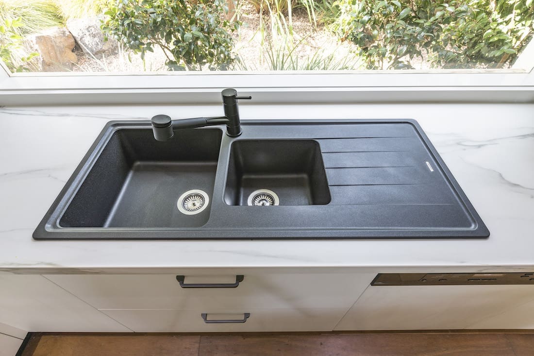 25 arched quartz kitchen sink