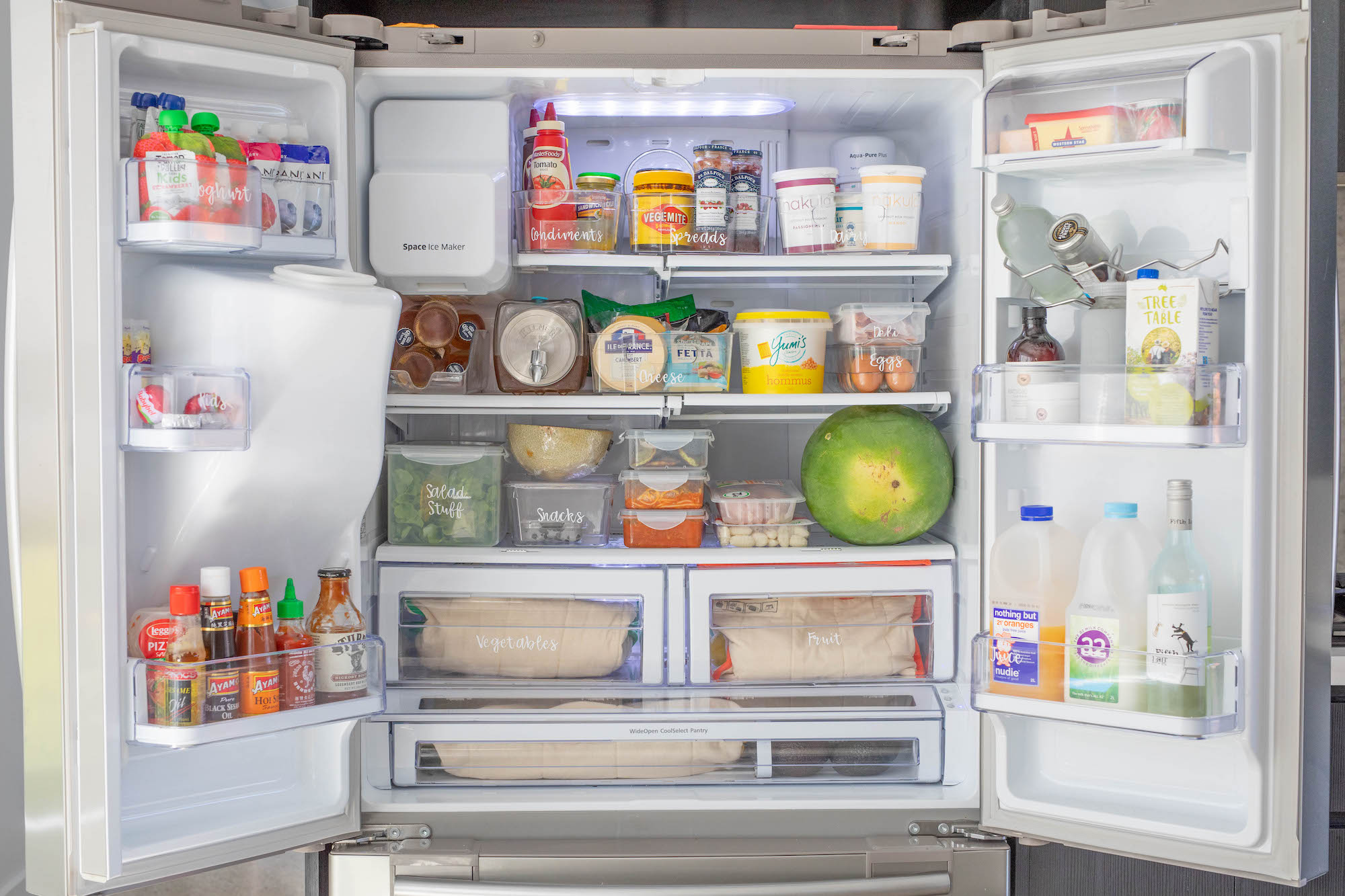 Best way to organize sauces in a spare fridge? : r/organization