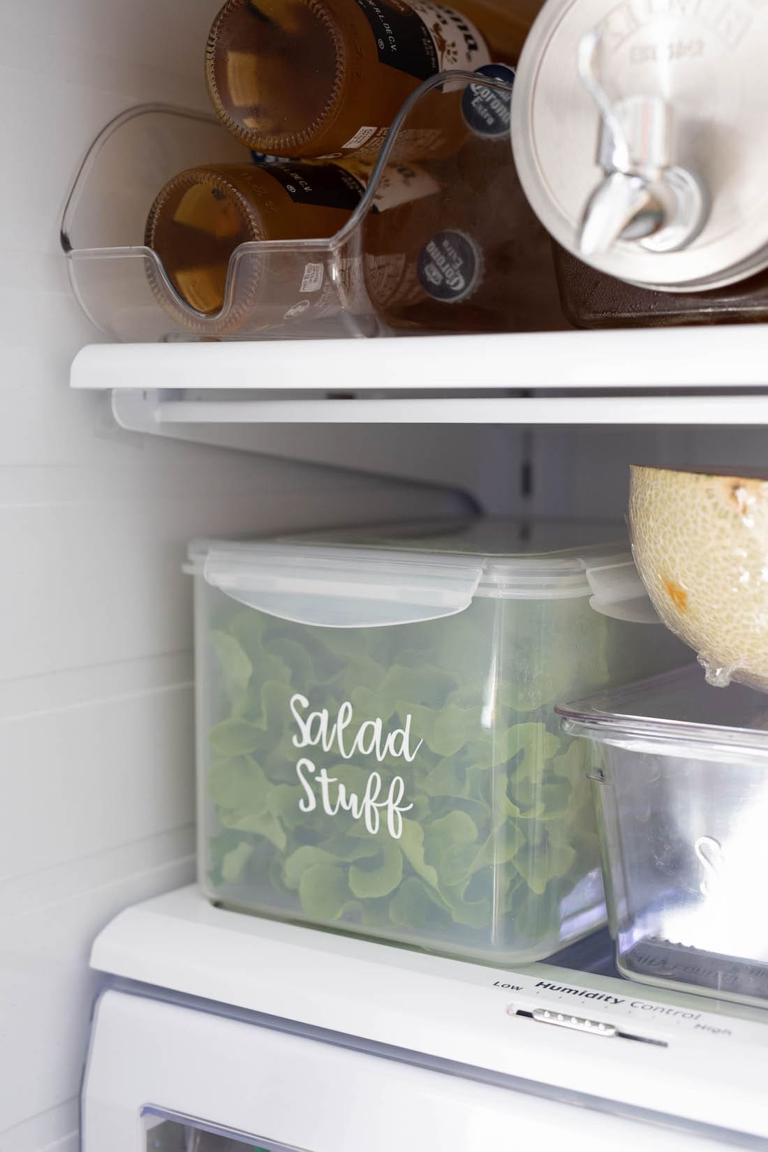 Salad box fridge organisation