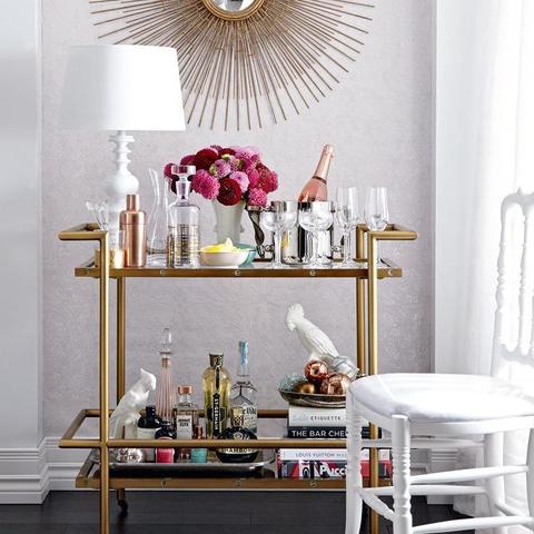 Quirky bar cart styling