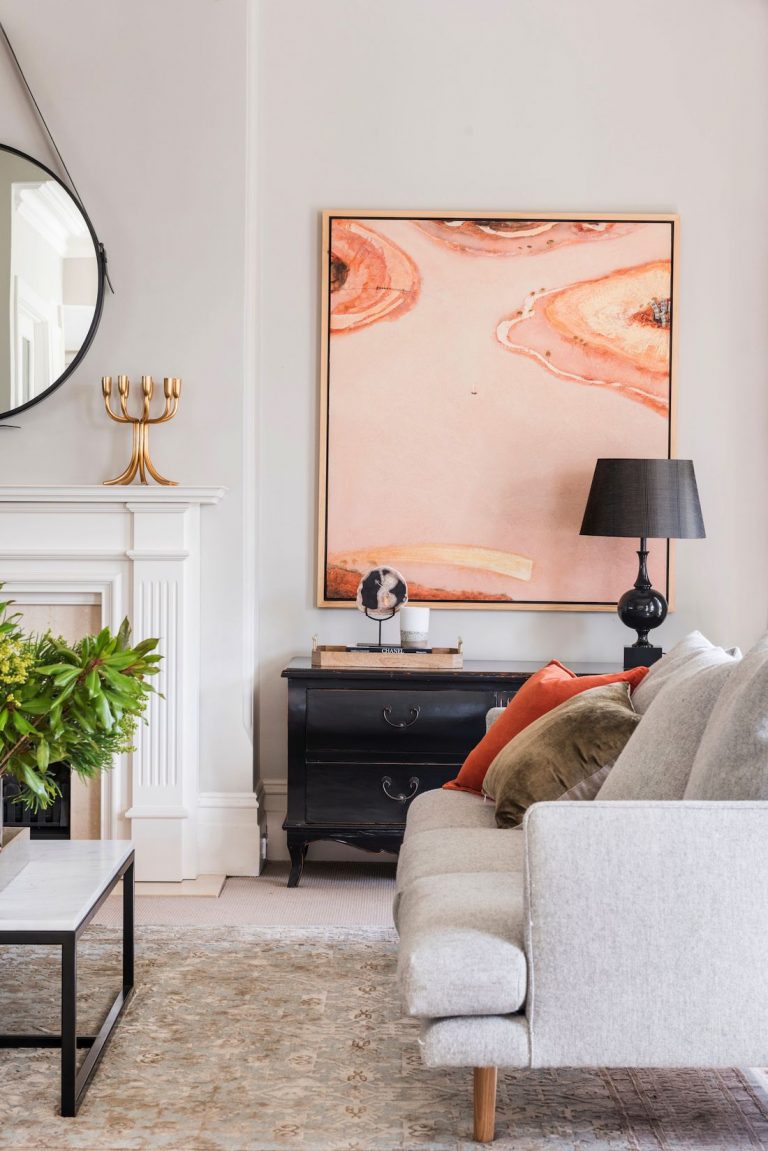 Berkley Interiors_Swanbourne_living room with artwork feature