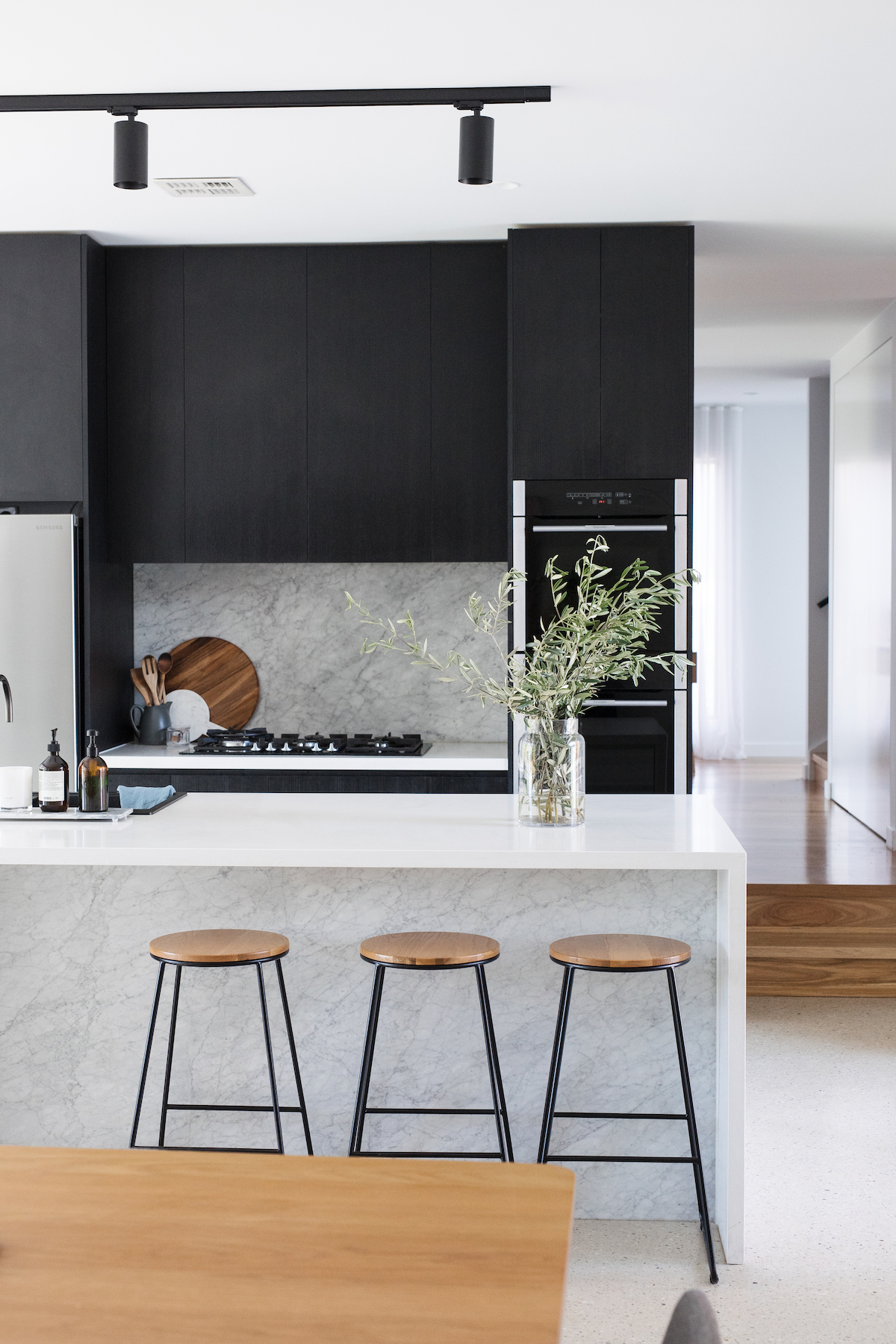 Olive branches in kitchen