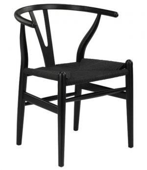 Black replica wishbone chair