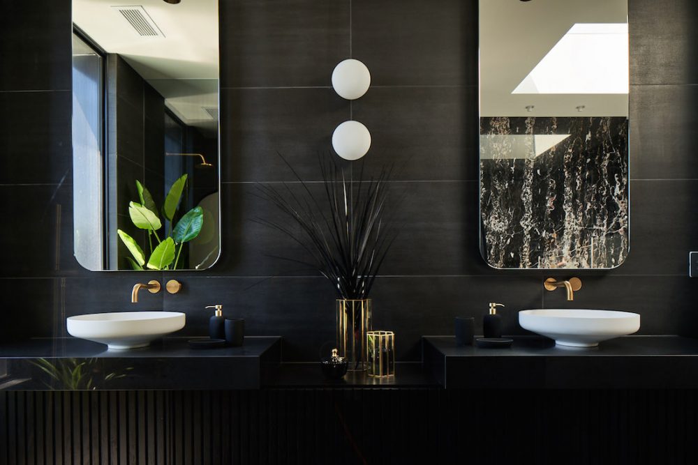 Black bathroom in modern home